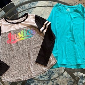 2 Justice long sleeve tees